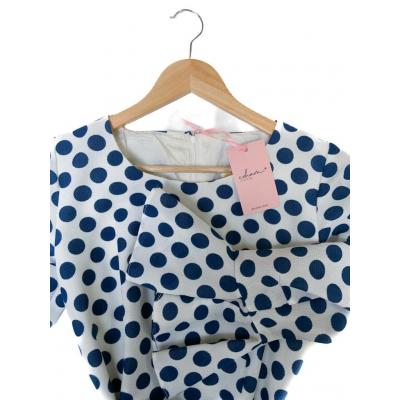 Sukienka Tiger Model - lata 60-te, niebieska, biała, coham vintage sklep, online second hand