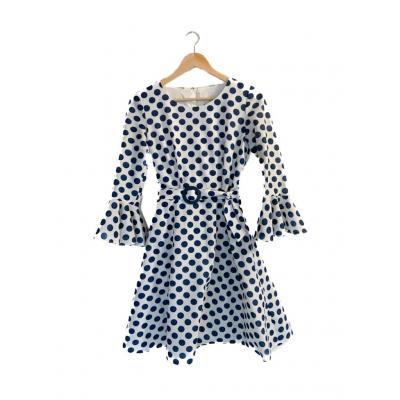 Sukienka Tiger Model - lata 60-te, niebieska, biała, coham vintage sklep, online second hand