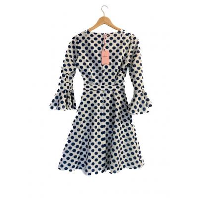 Sukienka Tiger Model - lata 60-te, niebieska, biała, coham vintage sklep, online second hand